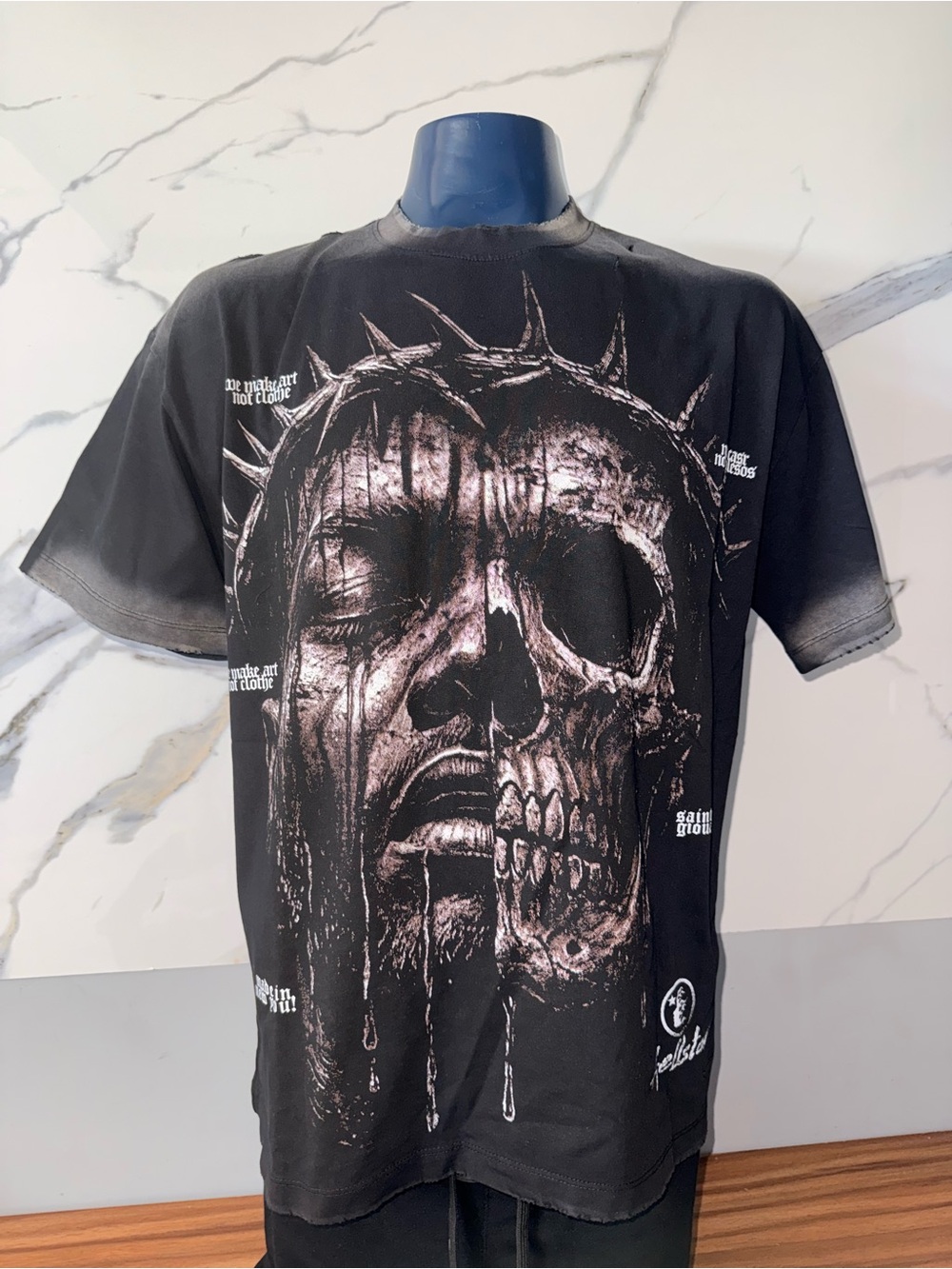 Hellstar Black Graphic Skull-Front Short Sleeve Tee